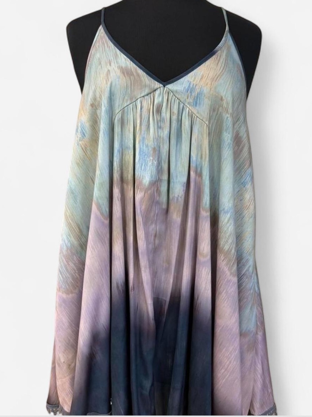 Free People Pastel Tie-Dye V-Neck Camisole in Blue, Lavender, Cream